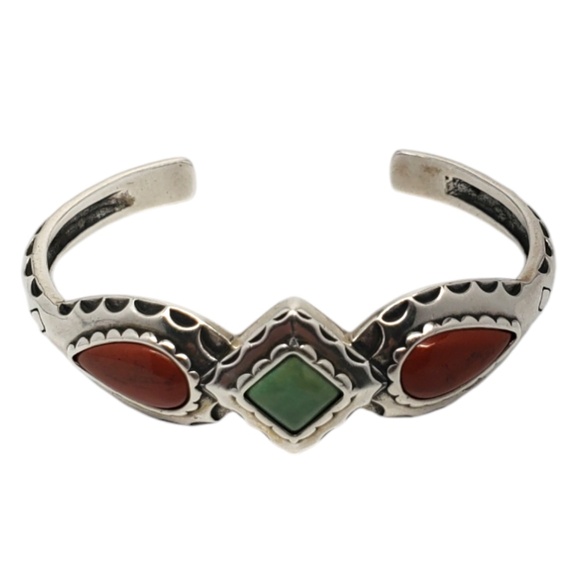 Carolyn Pollack Sterling Silver Multi Stone Cuff Bracelet  #20173 - Picture 1 of 8